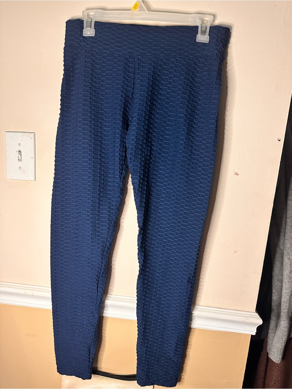 Navy Textured woman’s Leggings